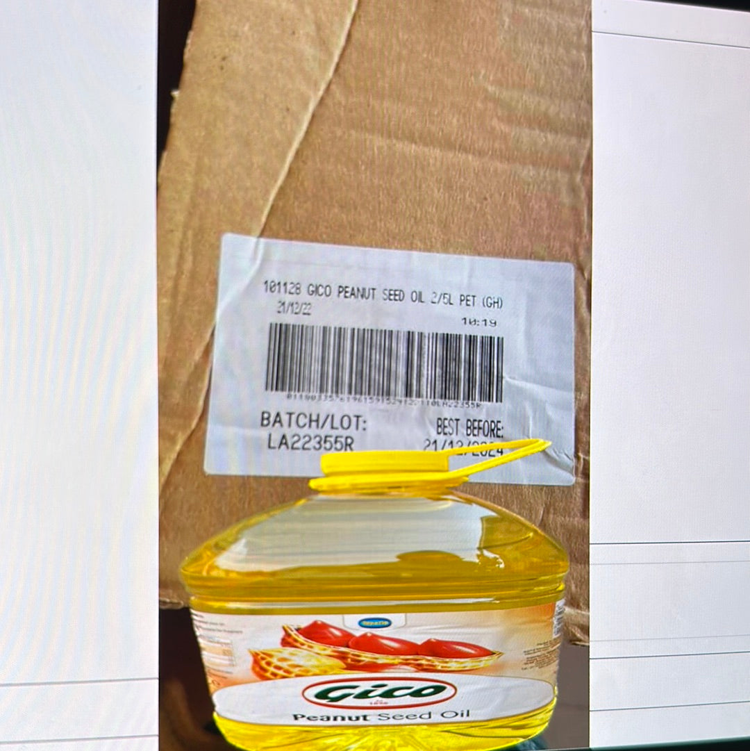 Gico Peanut Seed Oil 5L  Wholesale 2/Box